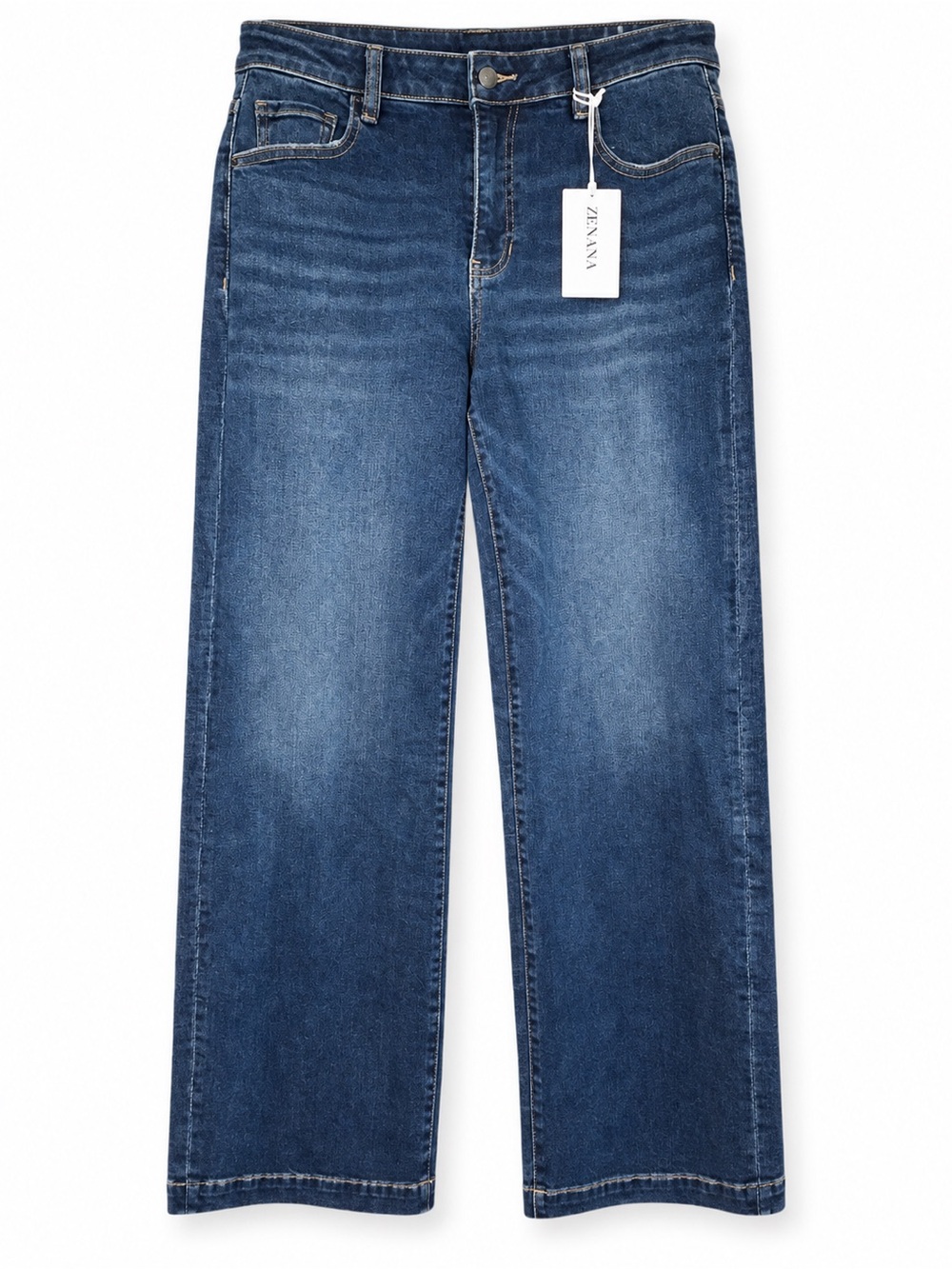 Zenana Barrel Jeans Size 30 Blue Wash Stretch Denim High Rise NWT